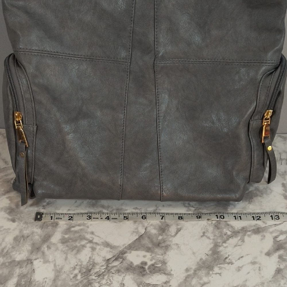 Dani & Em Gray Backpack Purse Gold Hardware - Picture 4 of 10